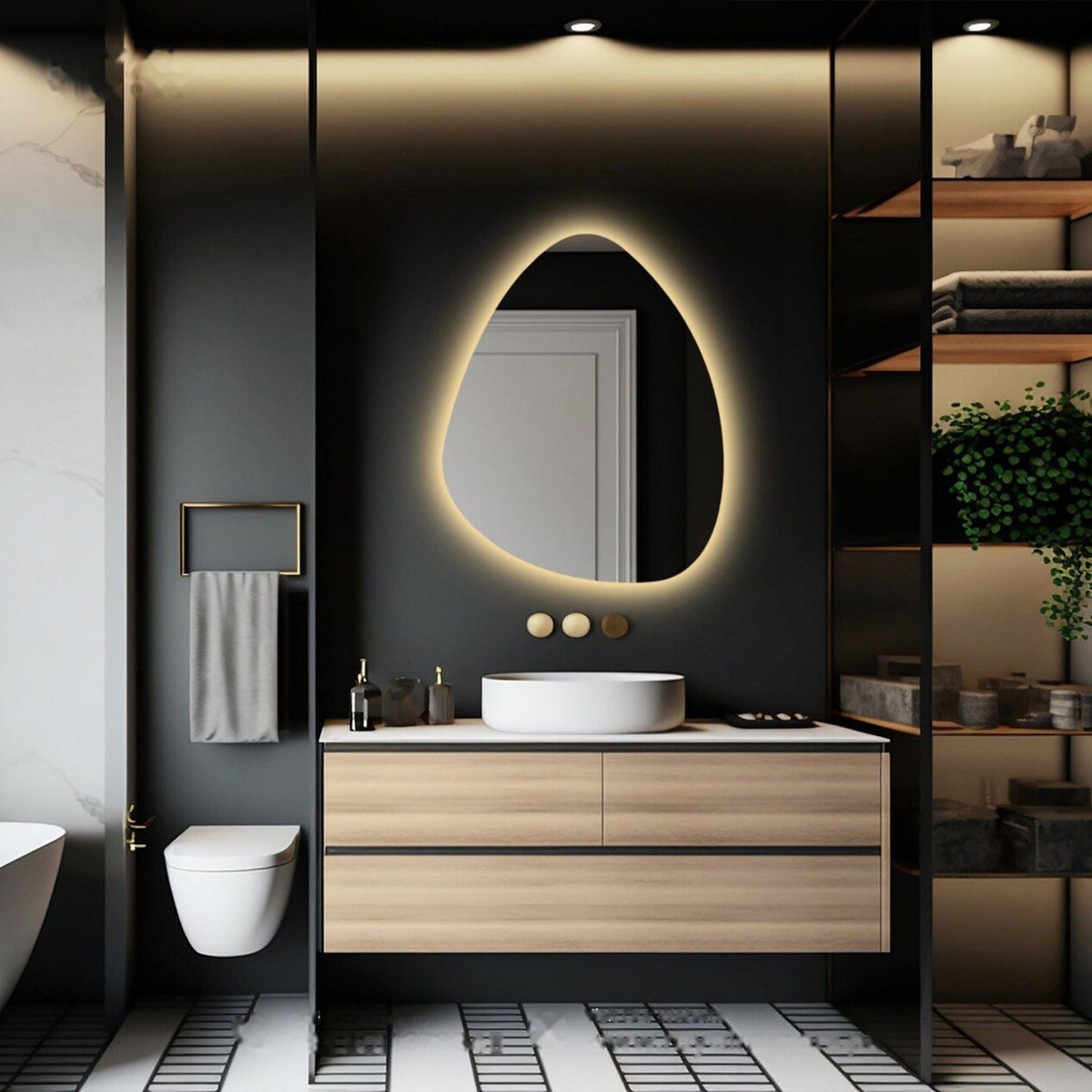 The Pebble — Sculptural Mirror