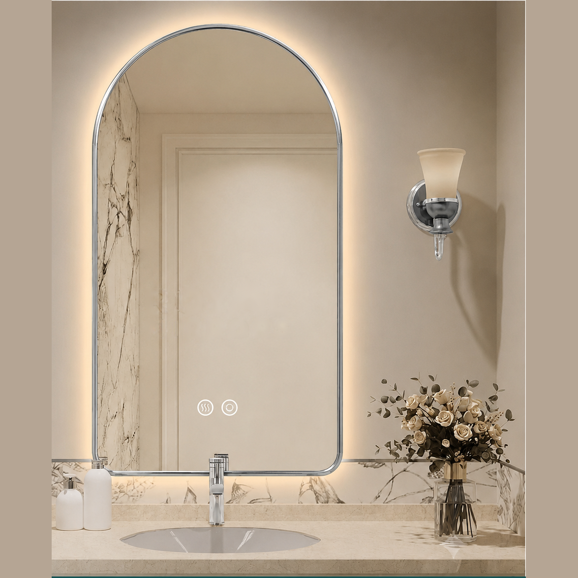 Frameless Arch LED Mirror