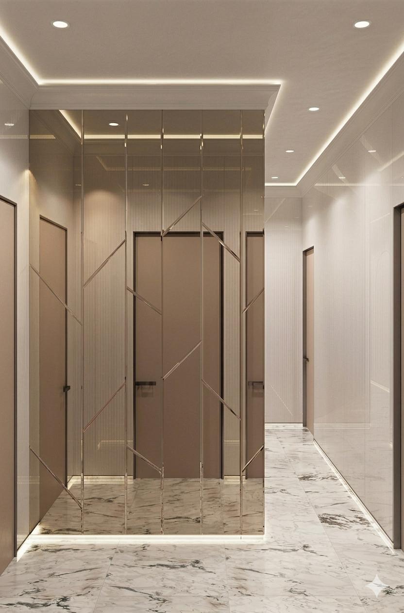 Luxury Mirror Wall Design Panels for Living Room & Drawing Room