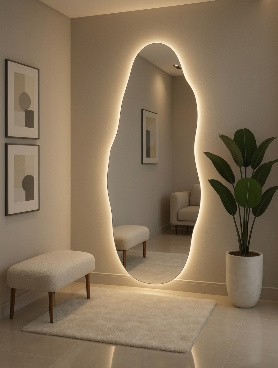Pebble Irregular LED Full Length Mirror